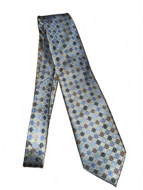 Vintage Knightsbridge Geometric Pattern Polyester Tie